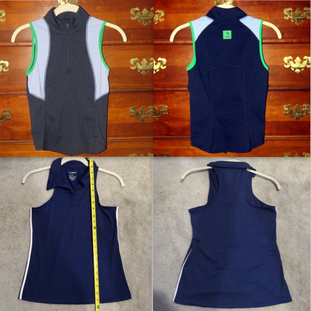 Gottex & MPG Navy Blue Tennis Golf Polo Tank Top Lot Bundle 2 Piece XS